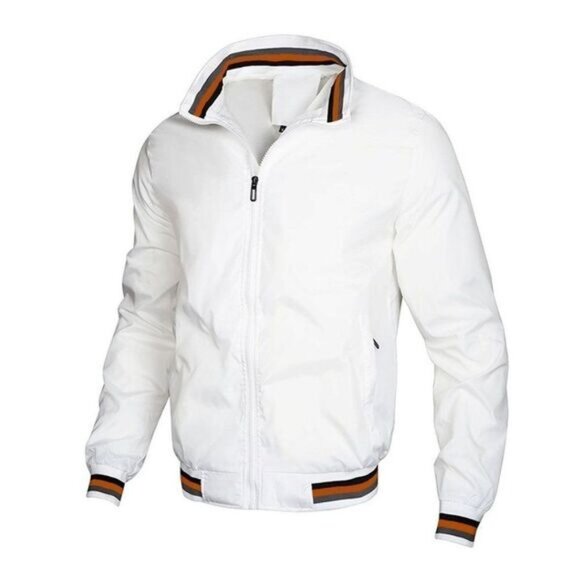 Varsity Bomber Jacket Casual Jacket Zip Up Lightweight Sportswear‎ Windbreaker - Picture 1 of 8